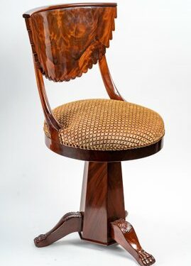 Chaise en placage d&rsquo;Acajou, 19e Siècle
