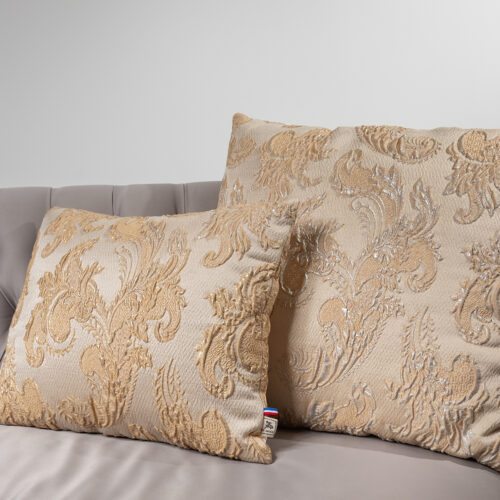 Paire de coussins en jacquard baroque – Confection française PY ANTIKS